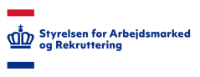 Styrelsen for Arbejdsmarked og Rekruttering logo